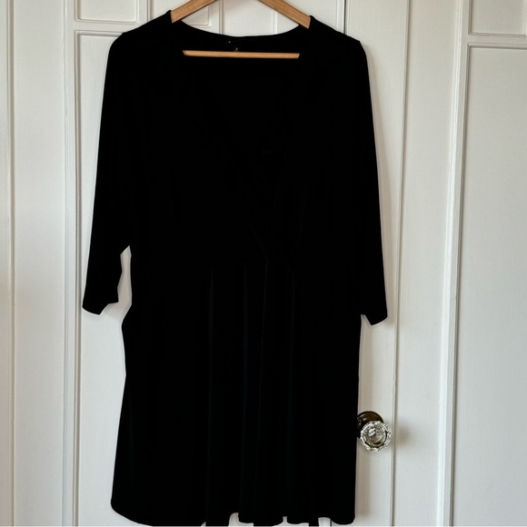 torrid baby doll black empire waist dress preppy sexy ruffled V neck flattering - Picture 6 of 16